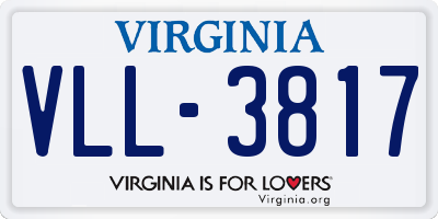 VA license plate VLL3817