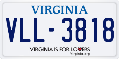 VA license plate VLL3818