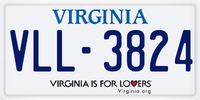 VA license plate VLL3824