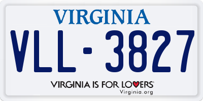 VA license plate VLL3827