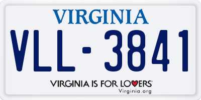 VA license plate VLL3841