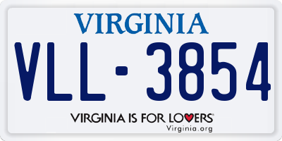 VA license plate VLL3854