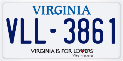 VA license plate VLL3861