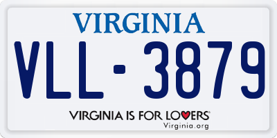 VA license plate VLL3879