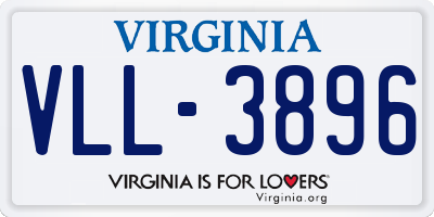 VA license plate VLL3896