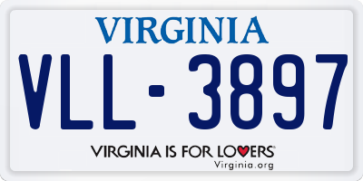 VA license plate VLL3897