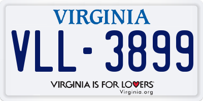 VA license plate VLL3899