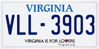 VA license plate VLL3903