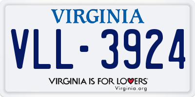 VA license plate VLL3924