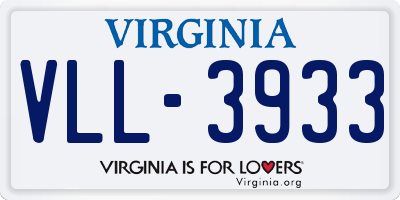 VA license plate VLL3933