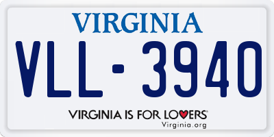 VA license plate VLL3940