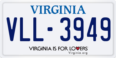 VA license plate VLL3949