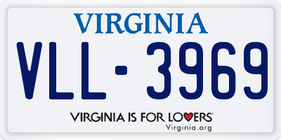 VA license plate VLL3969