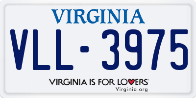 VA license plate VLL3975