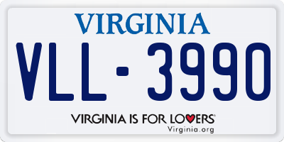 VA license plate VLL3990