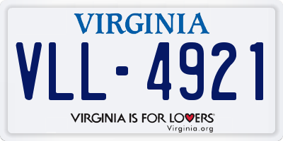 VA license plate VLL4921