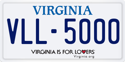 VA license plate VLL5000