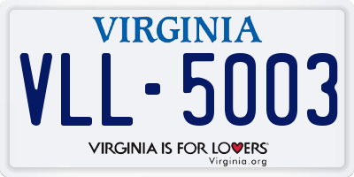 VA license plate VLL5003