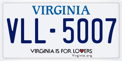 VA license plate VLL5007