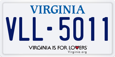 VA license plate VLL5011