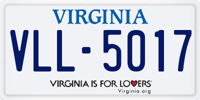 VA license plate VLL5017