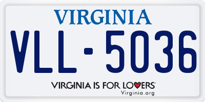 VA license plate VLL5036