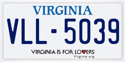 VA license plate VLL5039