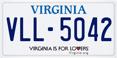 VA license plate VLL5042