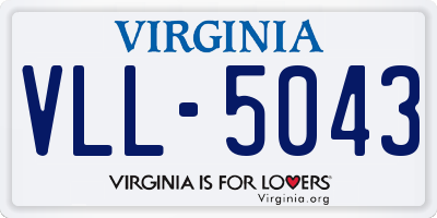 VA license plate VLL5043