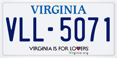 VA license plate VLL5071