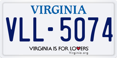 VA license plate VLL5074