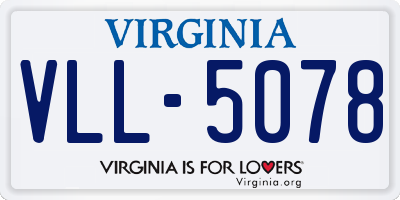 VA license plate VLL5078