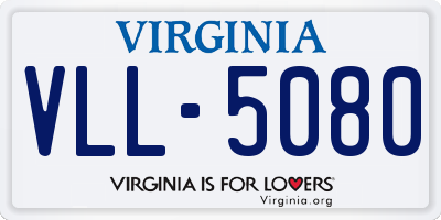 VA license plate VLL5080