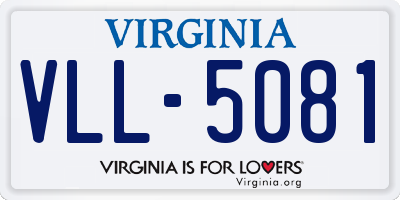 VA license plate VLL5081