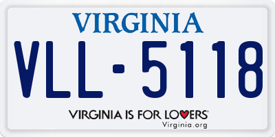 VA license plate VLL5118