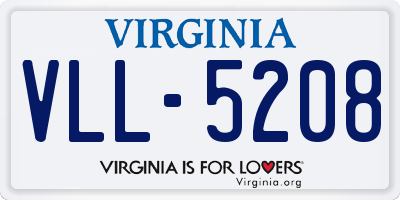 VA license plate VLL5208