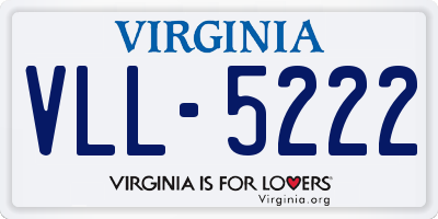 VA license plate VLL5222