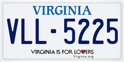 VA license plate VLL5225