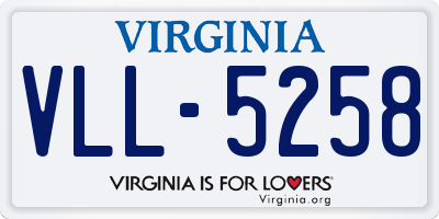 VA license plate VLL5258