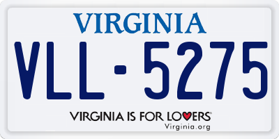 VA license plate VLL5275