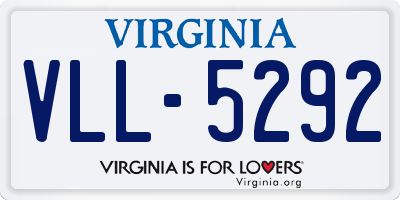 VA license plate VLL5292