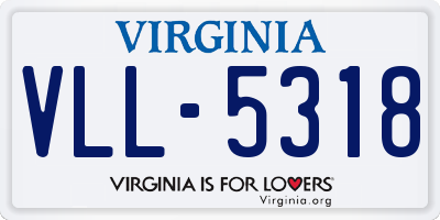 VA license plate VLL5318