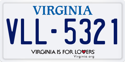 VA license plate VLL5321