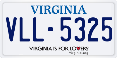 VA license plate VLL5325