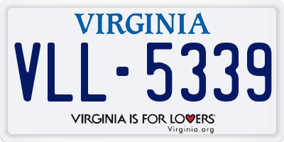 VA license plate VLL5339