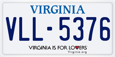 VA license plate VLL5376