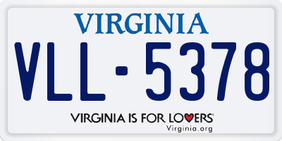 VA license plate VLL5378