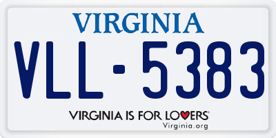 VA license plate VLL5383