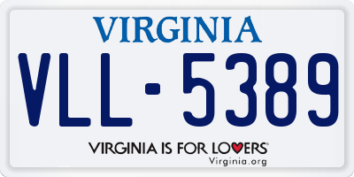 VA license plate VLL5389