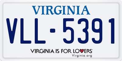 VA license plate VLL5391